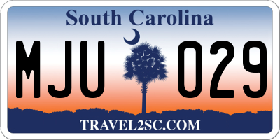 SC license plate MJU029