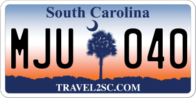 SC license plate MJU040