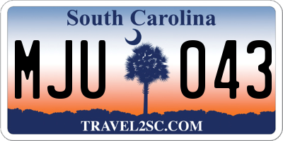 SC license plate MJU043