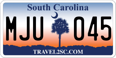 SC license plate MJU045