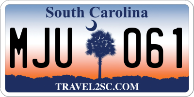 SC license plate MJU061