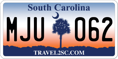SC license plate MJU062