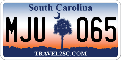 SC license plate MJU065
