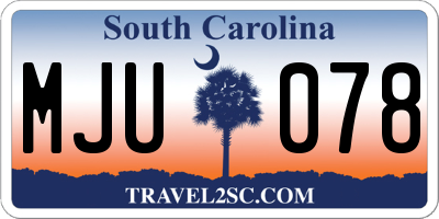 SC license plate MJU078