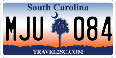 SC license plate MJU084