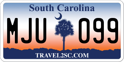 SC license plate MJU099