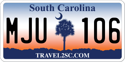 SC license plate MJU106