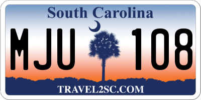 SC license plate MJU108
