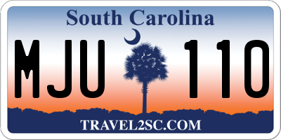 SC license plate MJU110