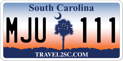 SC license plate MJU111