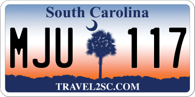 SC license plate MJU117