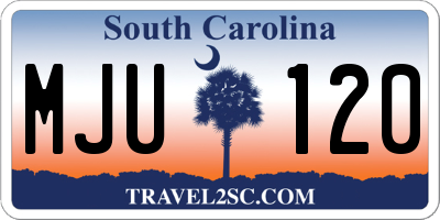 SC license plate MJU120