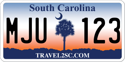 SC license plate MJU123