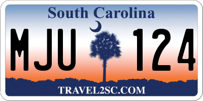 SC license plate MJU124