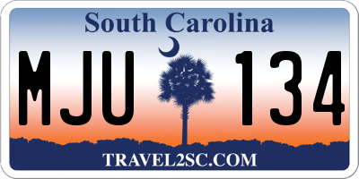 SC license plate MJU134