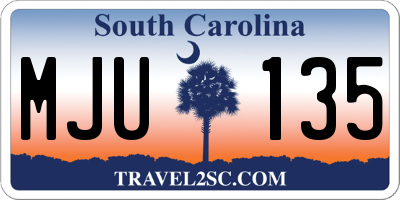 SC license plate MJU135