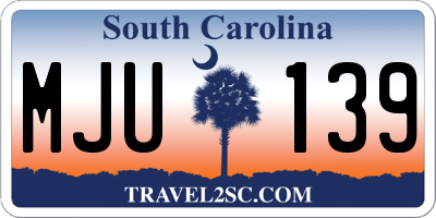 SC license plate MJU139