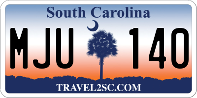 SC license plate MJU140