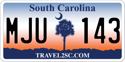 SC license plate MJU143