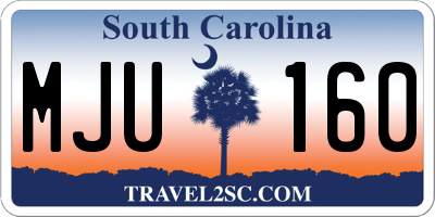 SC license plate MJU160
