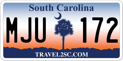 SC license plate MJU172