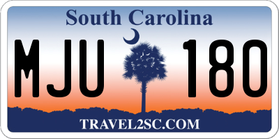 SC license plate MJU180