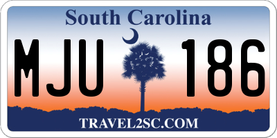 SC license plate MJU186