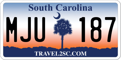 SC license plate MJU187