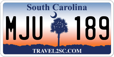 SC license plate MJU189