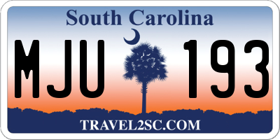 SC license plate MJU193