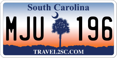 SC license plate MJU196