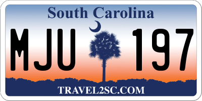 SC license plate MJU197