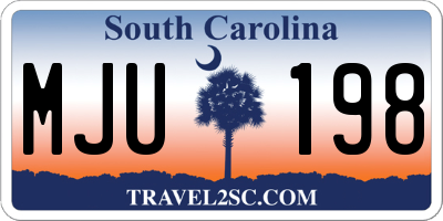 SC license plate MJU198