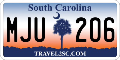 SC license plate MJU206