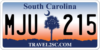 SC license plate MJU215