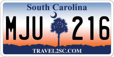 SC license plate MJU216