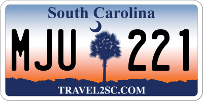 SC license plate MJU221