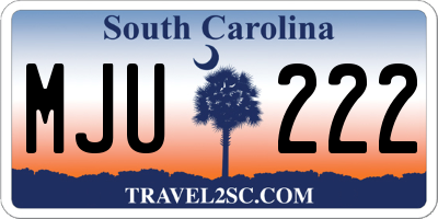 SC license plate MJU222
