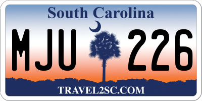 SC license plate MJU226