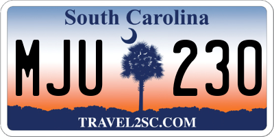 SC license plate MJU230