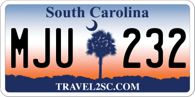 SC license plate MJU232
