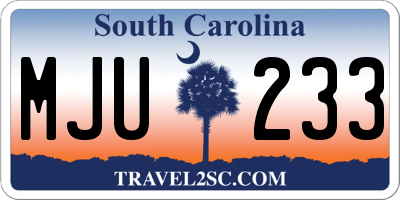 SC license plate MJU233