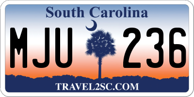 SC license plate MJU236