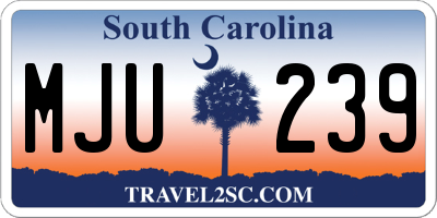 SC license plate MJU239