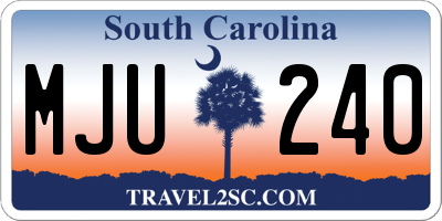 SC license plate MJU240