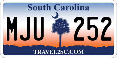 SC license plate MJU252
