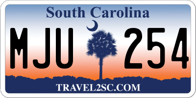 SC license plate MJU254