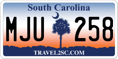 SC license plate MJU258