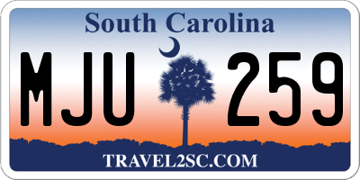 SC license plate MJU259