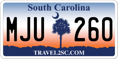 SC license plate MJU260